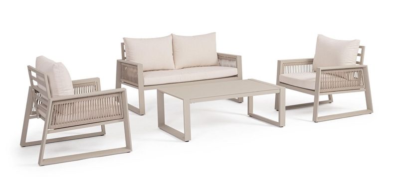 Set 4 pezzi salotto C-C Captiva Peyote - Bizzotto