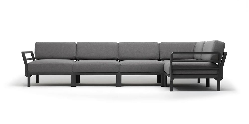 Divano Nardi Maximo 5 modulare, Disponibile nelle colorazioni: Basalto/lava