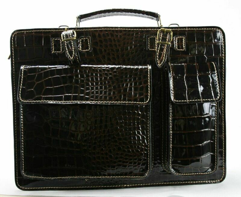 BORSA PORTA DOCUMENTI IN PELLE STAMPATA B38CO
