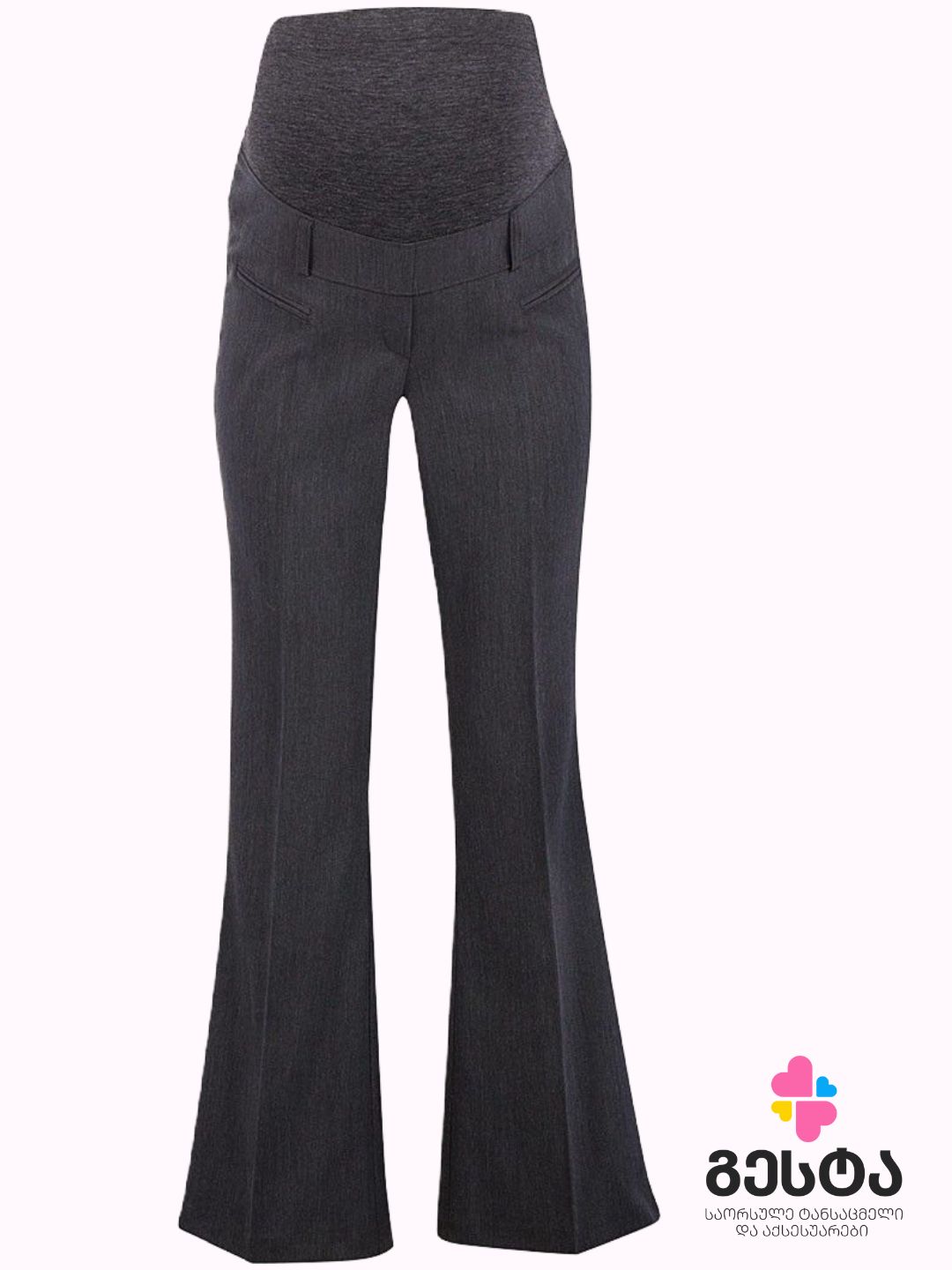 ნაჭრის კლასიკური საორსულე შარვალი BOOTCUT