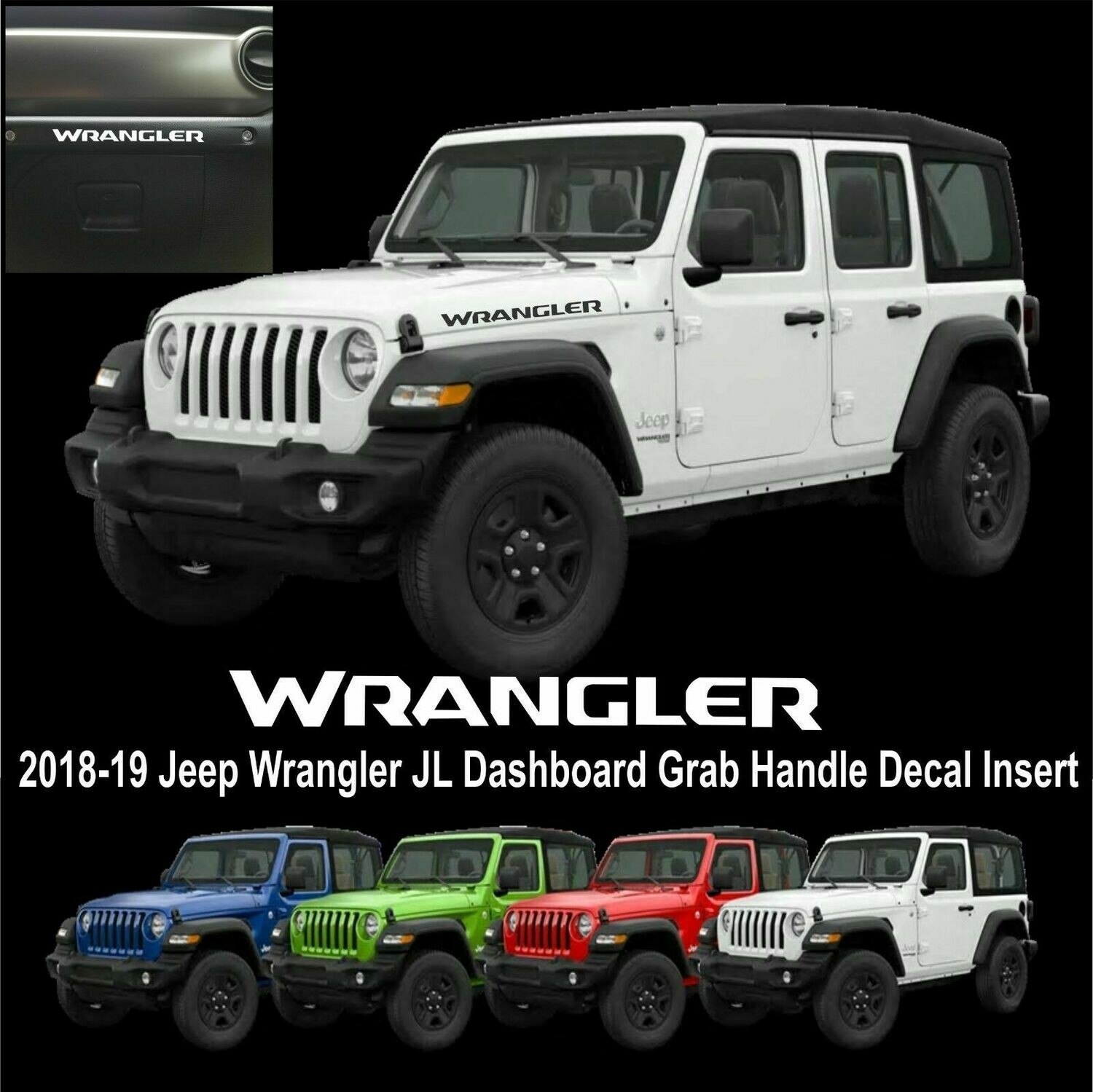 2018-23 Jeep Wrangler JL dashboard grab handle inset decal