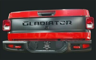 Gladiator Embossed look tailgate kit for 20-24 Jeep with satin black wrap
