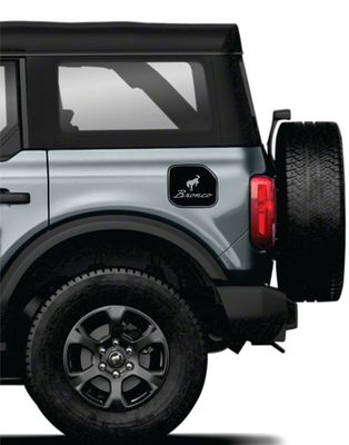 Horse and Script Flag Fuel Door Decal For 2021-24 Bronco