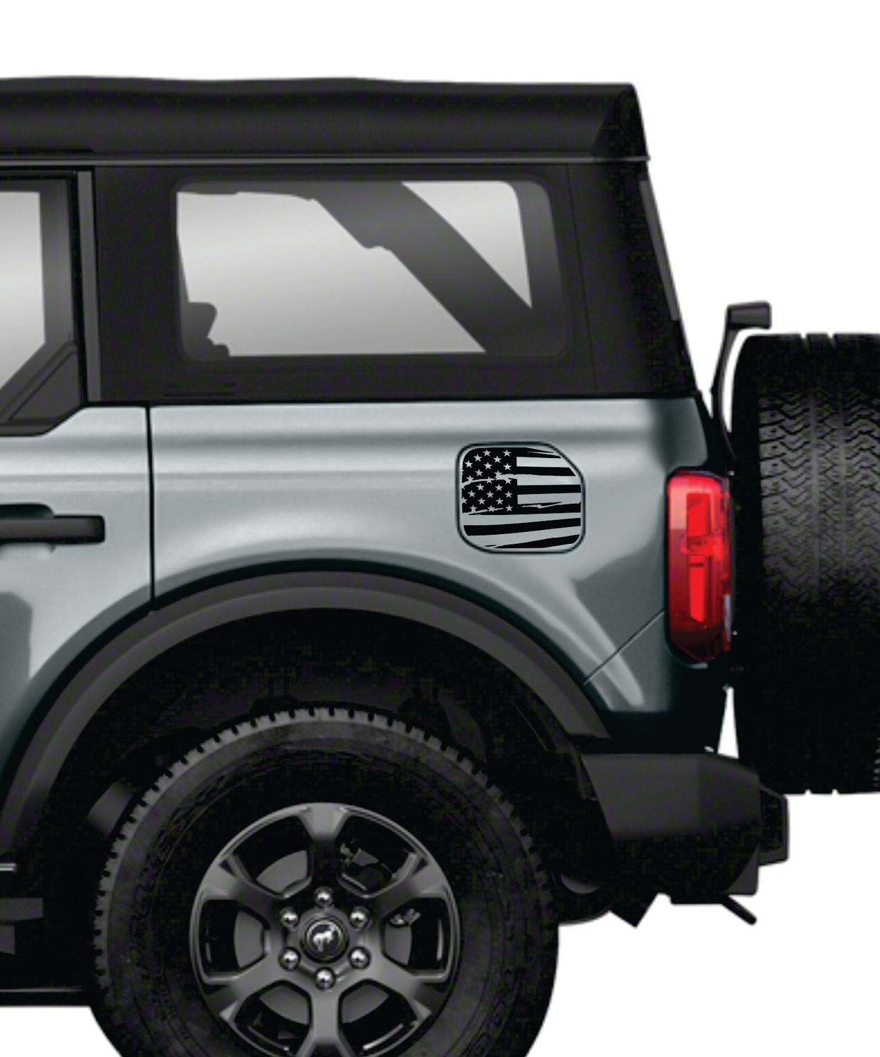 Distressed American Flag Fuel Door Decal For 2021-24 Bronco
