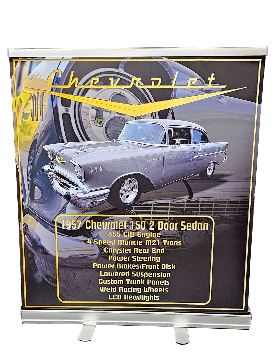 33.5&quot; Retractable show car banner display