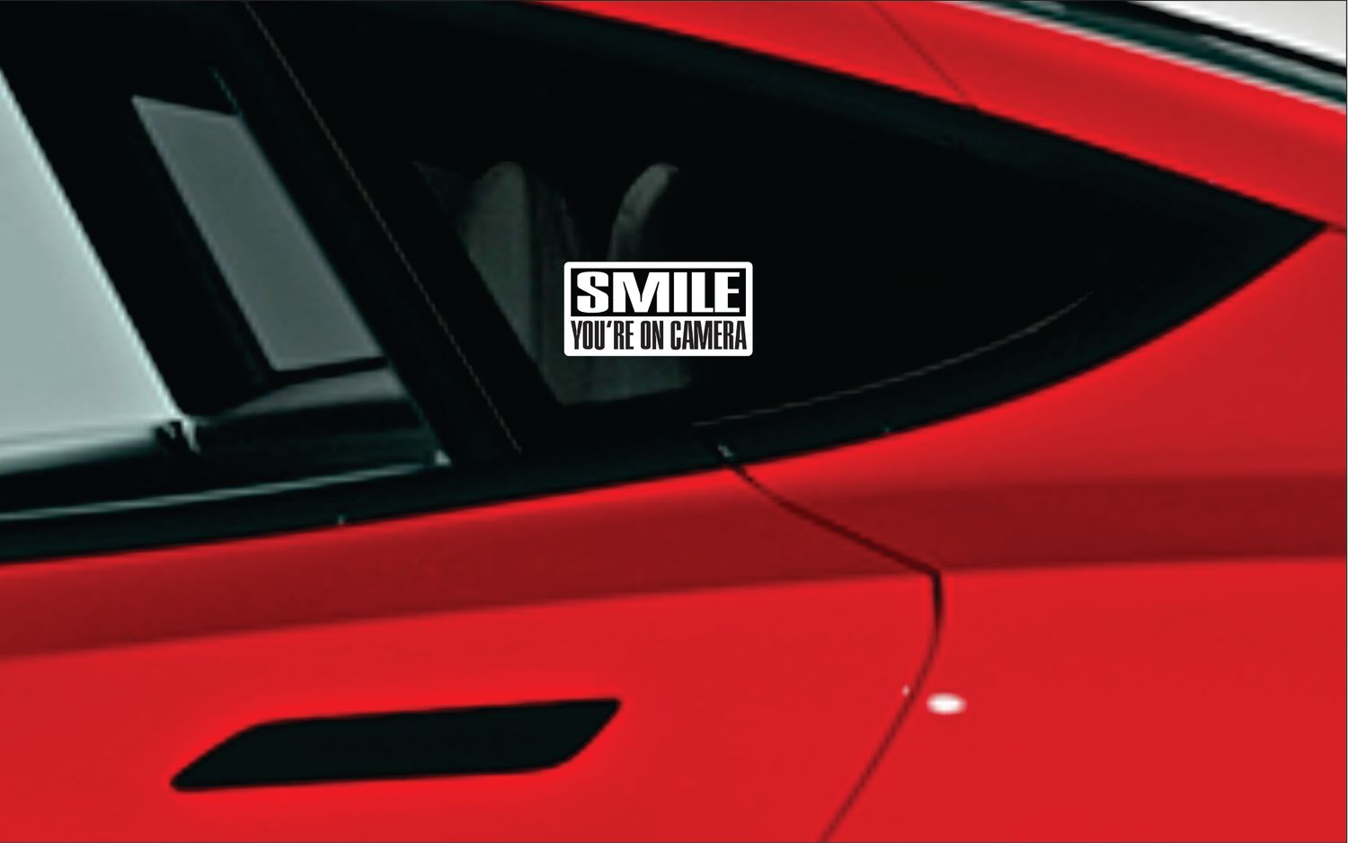 Tesla vandalism deterant warning Smile You're on camera sticker decal