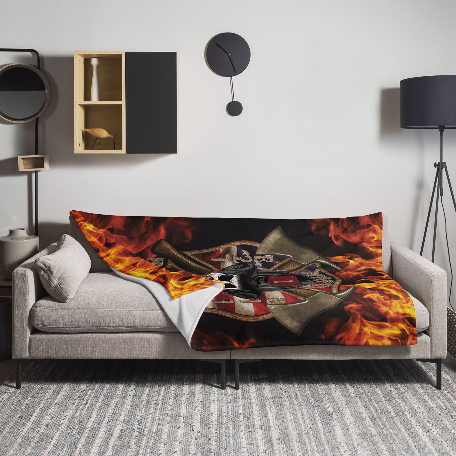 NRFD  60&quot;x80&quot; Throw Blanket flames