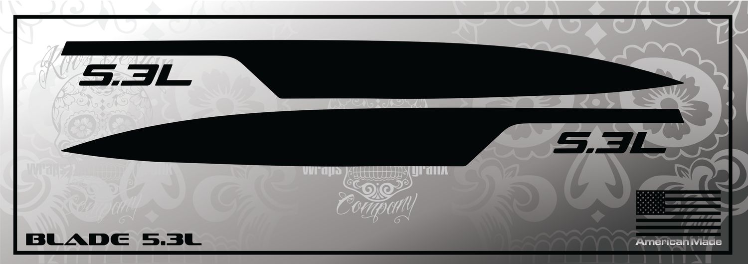 Trail Boss hood scoop side blade decal