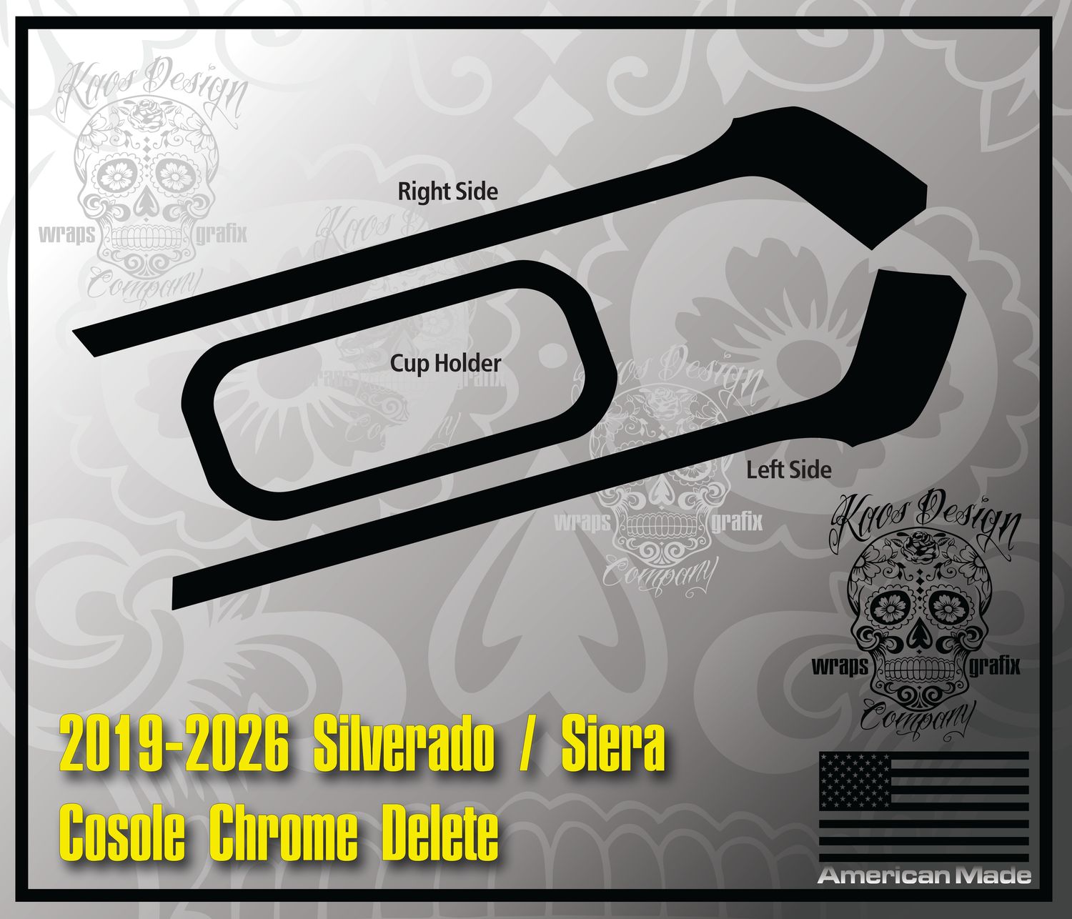 2019-2025 Chevy Silverado/GMC Sierra Console Anti Glare Chrome Delete