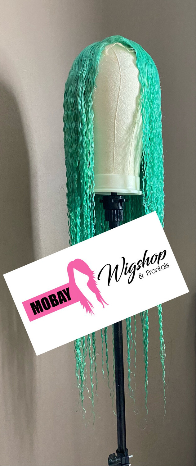 Mint Green 30” 6*6 Closure Wig Deep Curly