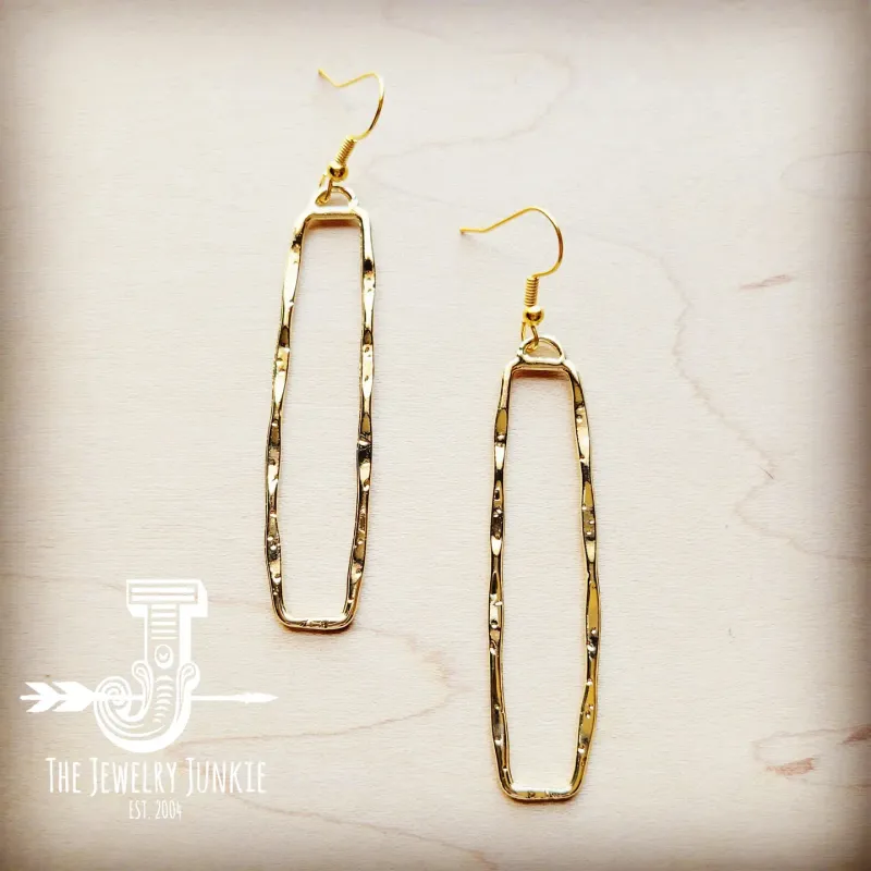 Golden Rectangle Dangle Earrings