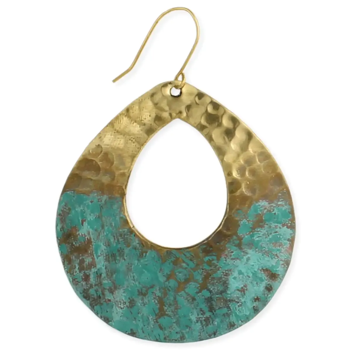 Hammered Patina Teardrop Earrings
