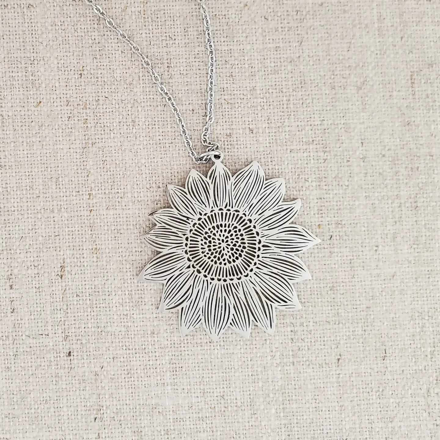 Stainless Steel Sunflower Necklace