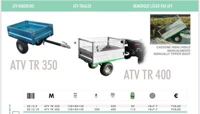 GEO AGRIC ATV TR 400 ATV RIMORCHIO