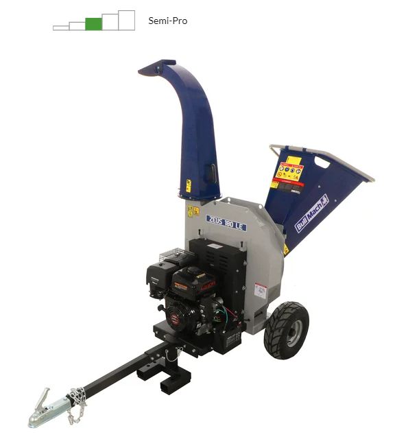 BullMach ZEUS 180 LE - Biotrituratore a scoppio trainabile - Loncin 420cc con avviamento elettrico