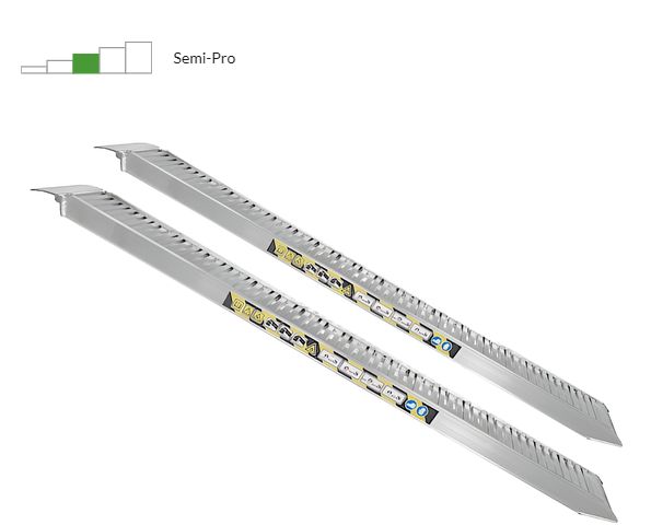 RA70X30NB - Coppia rampe di carico fisse 3 mt in alluminio senza bordi - Portata 14 quintali