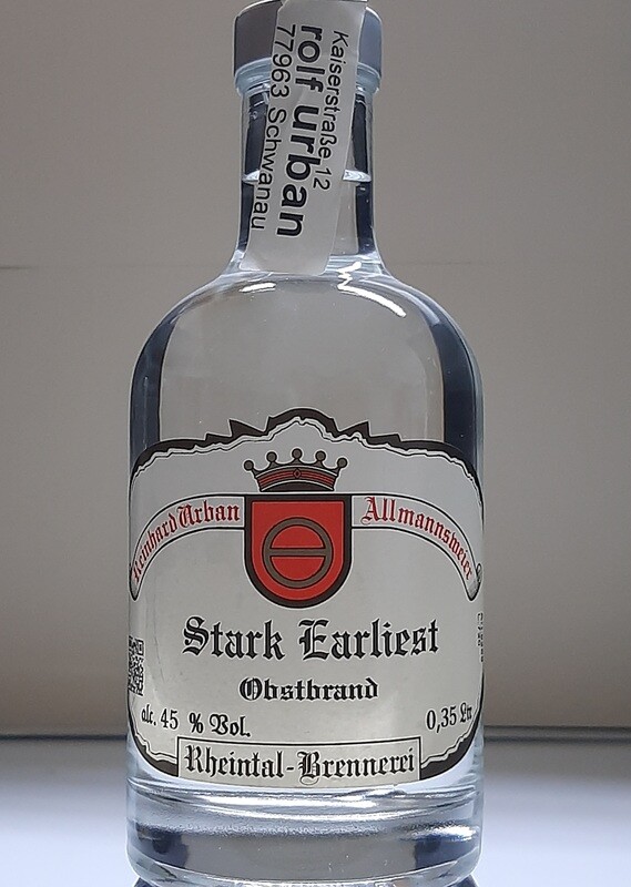 Starks Earliest  Apfel Sortenrein 0,35 Ltr