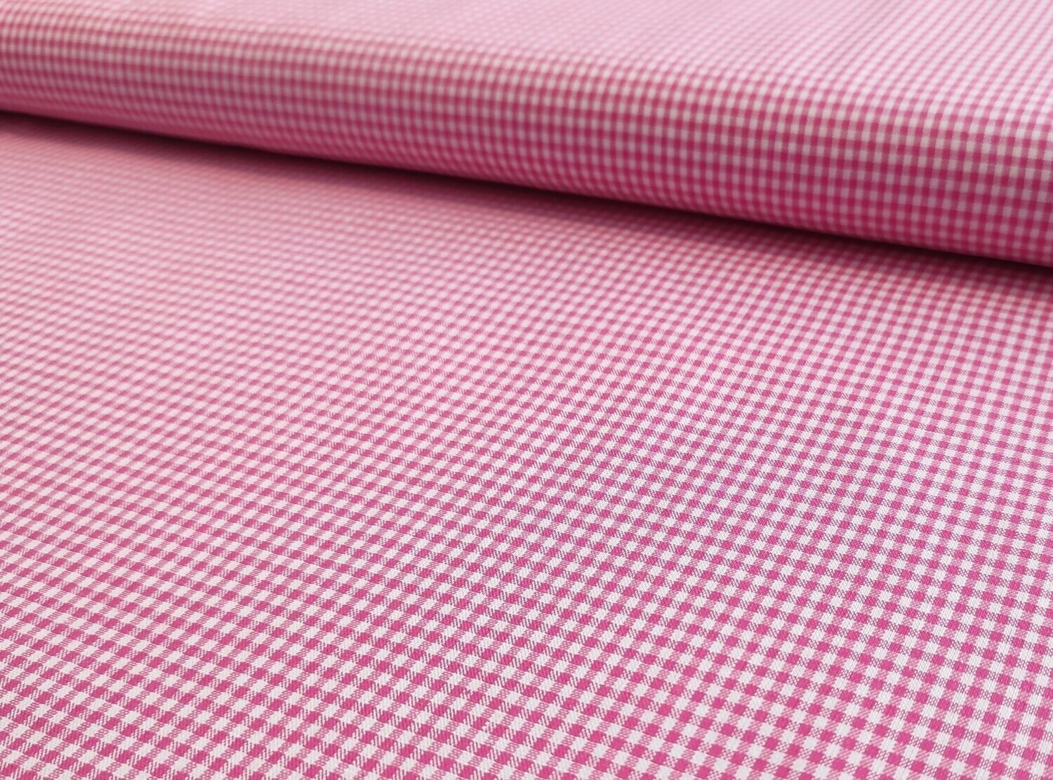 Baumwolle kariert small weiß/pink