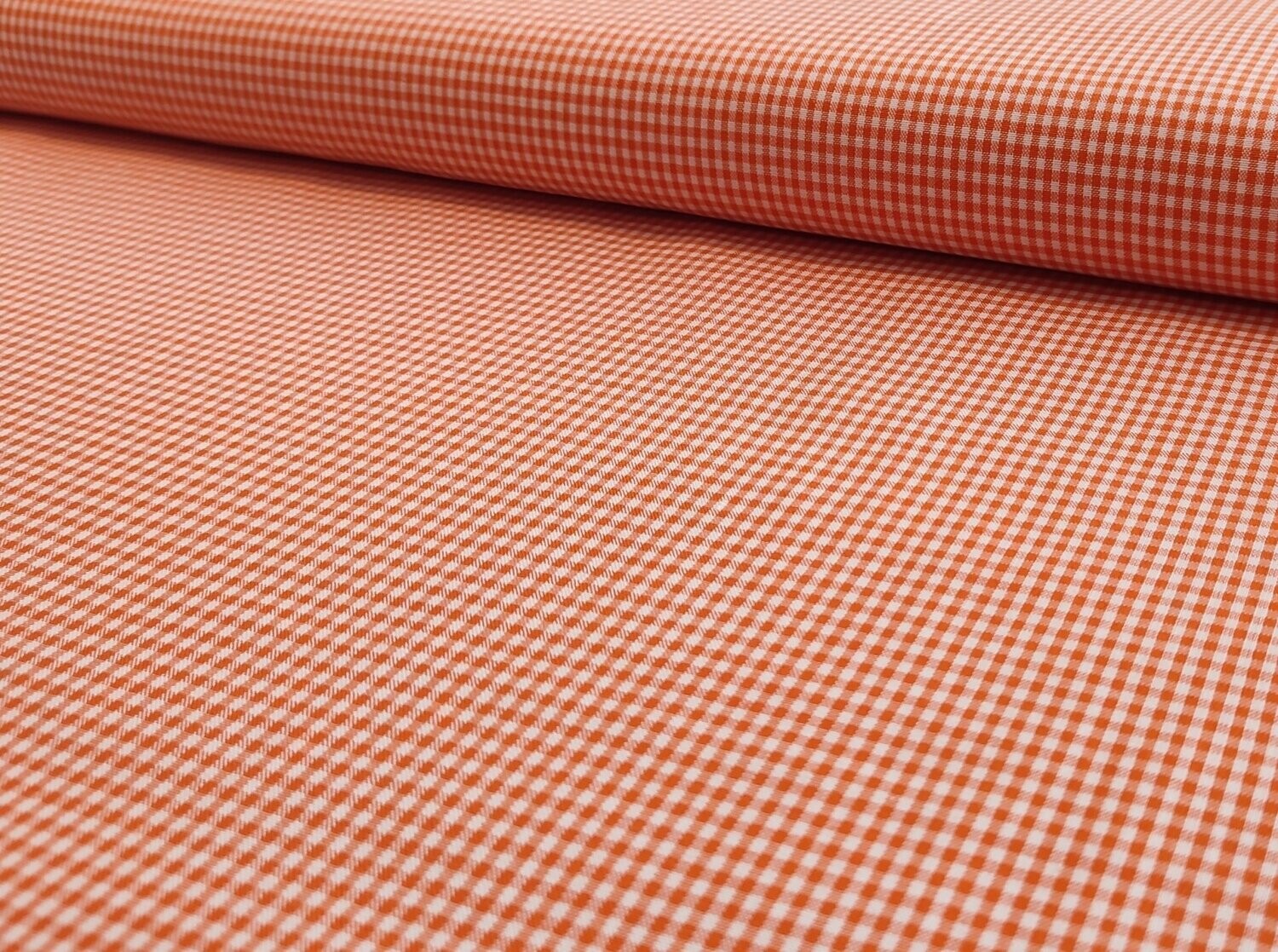 Baumwolle kariert small orange / weiß