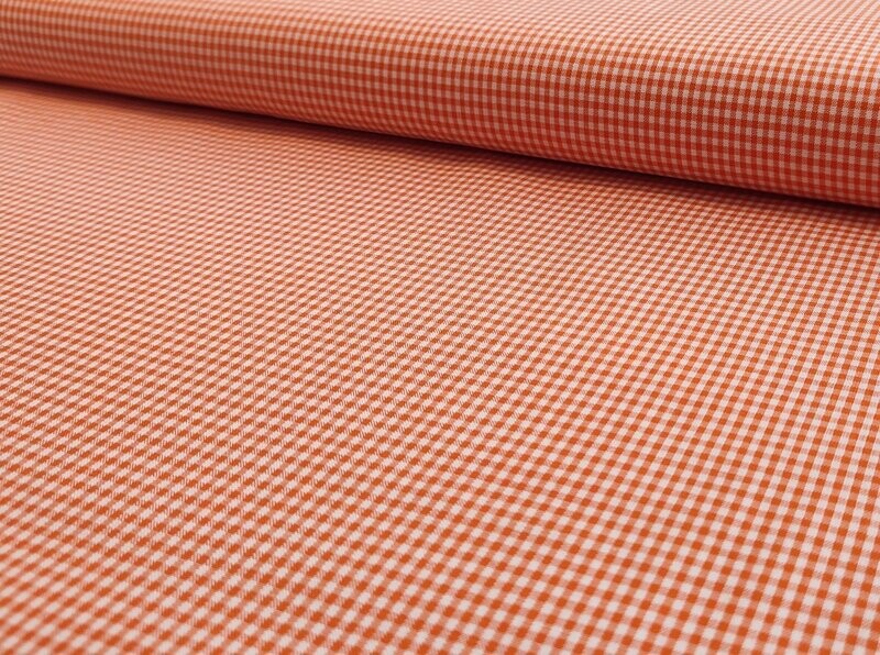 Baumwolle kariert small orange / weiß