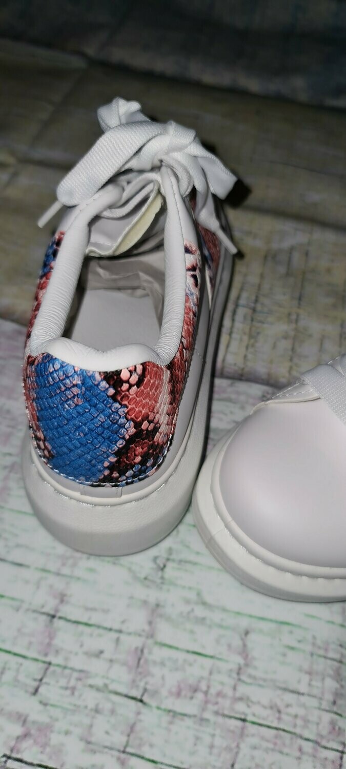 Sneaker slangenprint blauw 41