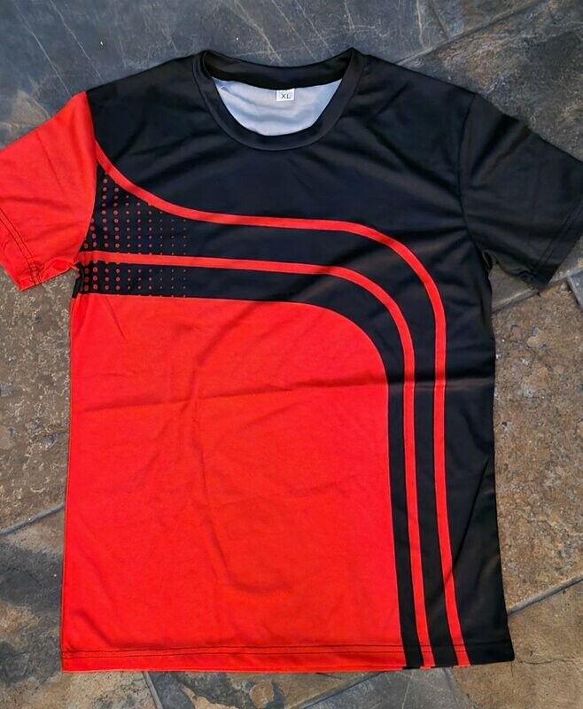 Heren shirt rood / zwart