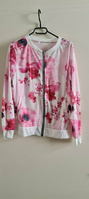 Mooi roze /wit zomer jasje dames