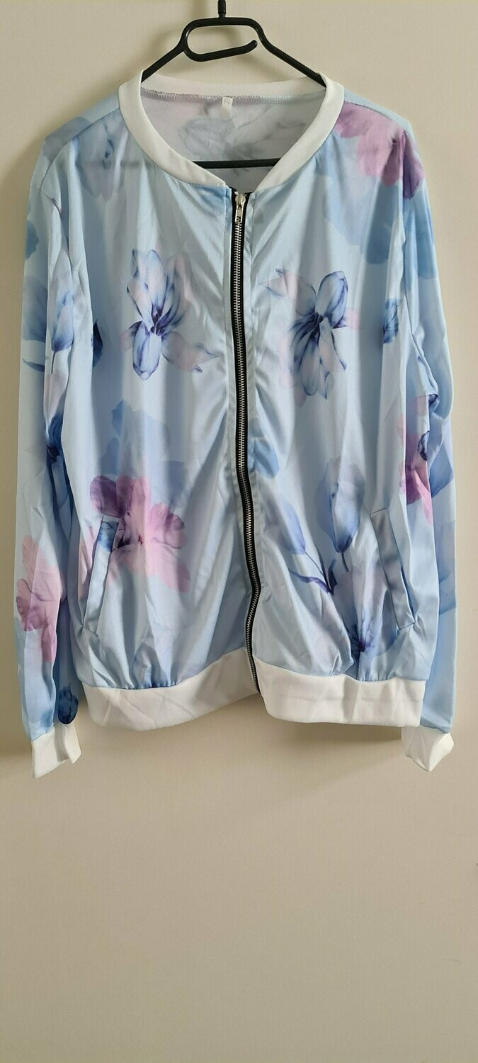Mooie dames, satijn jasje blauw