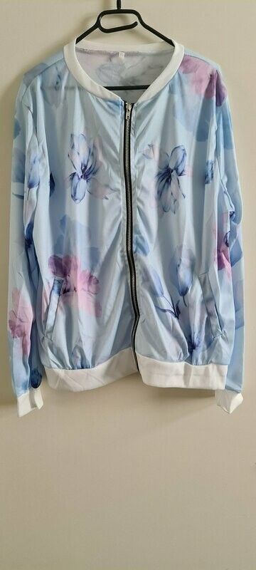 Mooie dames, satijn jasje blauw