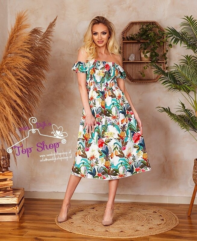 ?Strapless bloemenjurk