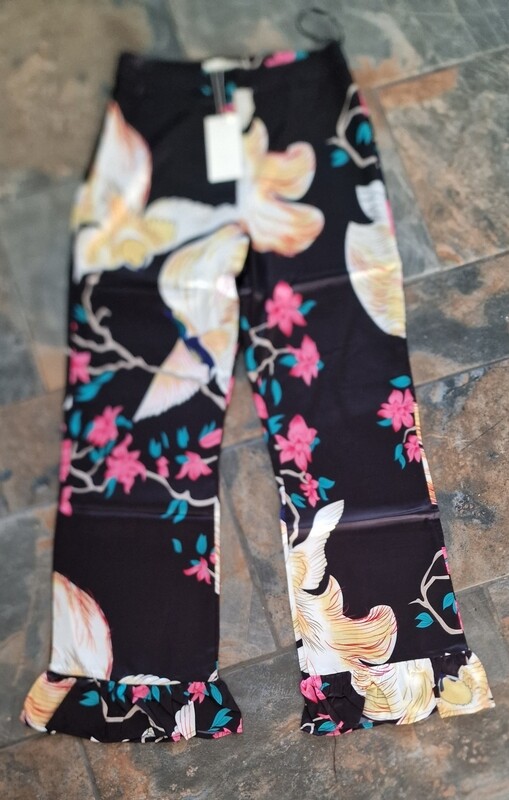 zijde bloemen broek