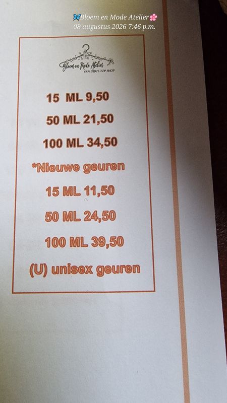 Parfum 15 ml *met toeslag Parfum 15 ml *met toeslag