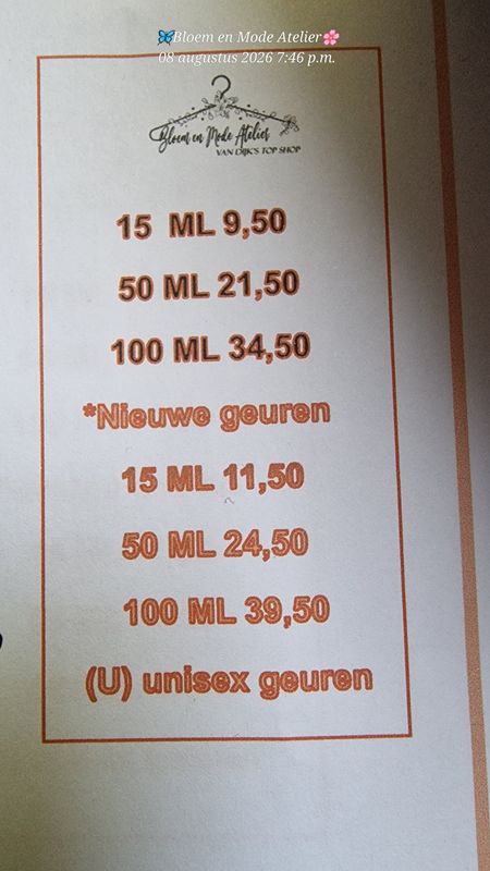 Parfum 100 ml *met toeslag Parfum 100 ml *met toeslag