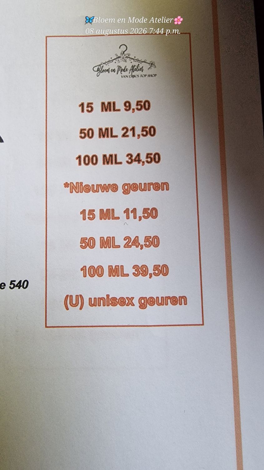 Parfum 50 ml *met toeslag 