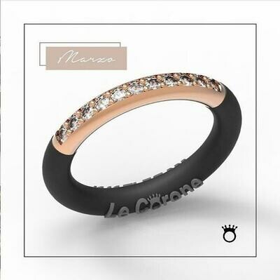 925 silver, rose gold plated, Forever RING LE CORONE, Cubic Zirconia stone, adjustable silicone band,
