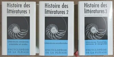 QUENEAU, Raymond. Histoire des Littératures [ Complet des 3 Volumes - Encyclopédie de La Pléiade ]