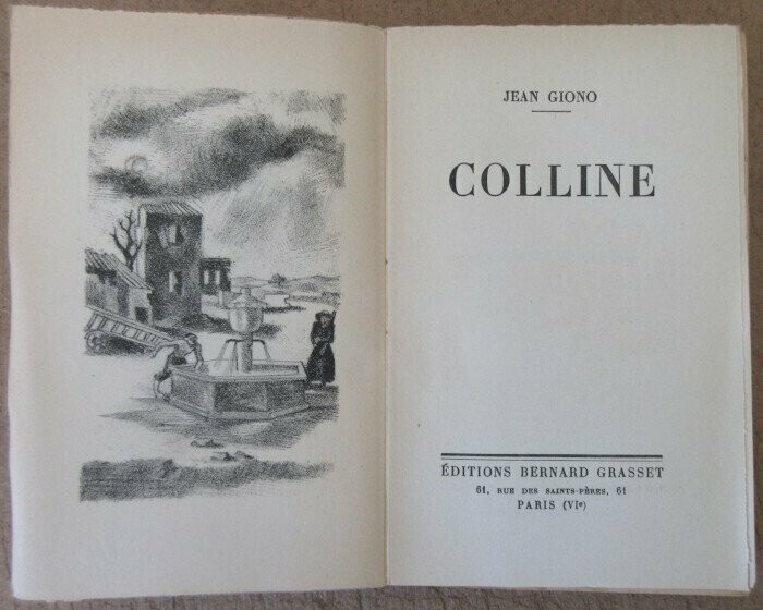GIONO, Jean. Colline - roman : Frontispice de Yves Alix