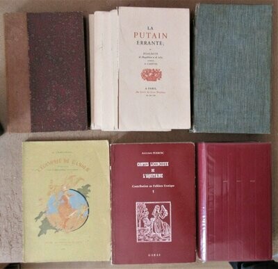 CURIOSA ]. LOT de 11 livres : Nouvelles Galantes d'un Evêque d'Agen + L'Ecrin Secret du Bibliophile (5 vol.) + Histoire de Frétillon + Economie de l'Amour + Contes Licencieux Aquitaine + Félicia .....