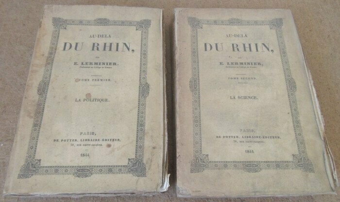 LERMINIER, Eugène. Au-delà du Rhin : I. La Politique  II. La Science  [ Complet des 2 Tomes ]