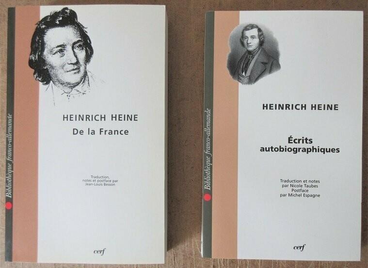 HEINE, Heinrich. De la France : traduction notes et postface par Jean-Louis Besson + Ecrits Autobiographiques : traduction et notes par Nicole Taubes - postface par Michel Espagne