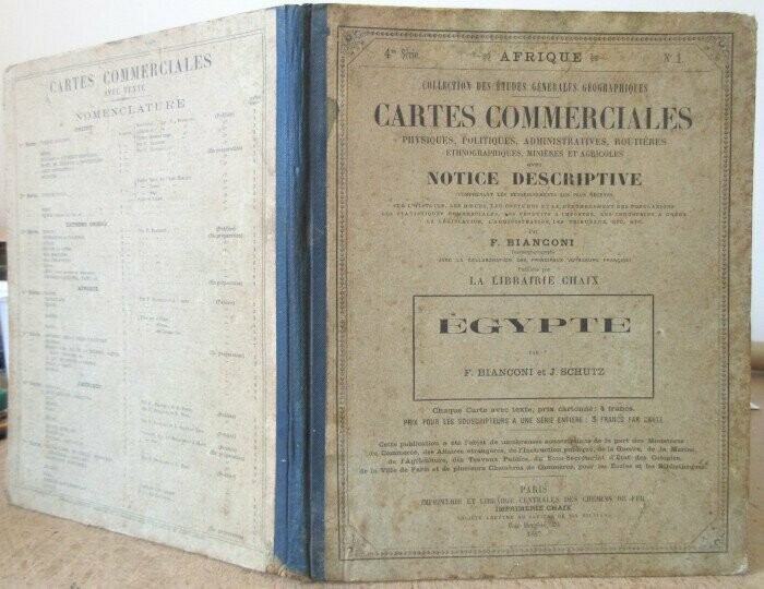 BIANCONI, F. & J. SCHUTZ. Egypte : 4e série Afrique n°1 : Cartes Commerciales physiques politiques administratives routières ethnographiques minières et agricoles avec Notice descriptive