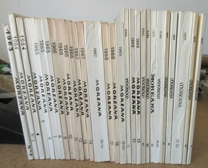 AMICI THOMAE MORI [ E.E. REYNOLDS & Germain MARC'HADOUR ], (dirs.). Moreana - Bulletin Thomas More : du N°1 (septembre 1963) au N°34 (mai 1972) [manque le N°3] soit 29 Volumes