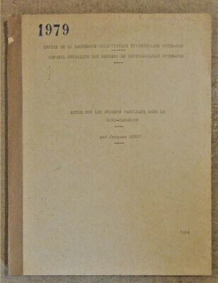 BINET, Jacques. Etude sur les Budgets Familiaux dans le Nord-Cameroun