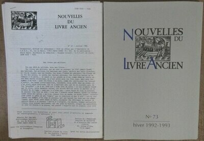 Nouvelles du Livre Ancien : Lot de 23 numéros du 47 (Juillet 1986) au 85 (hiver 1995-1996)