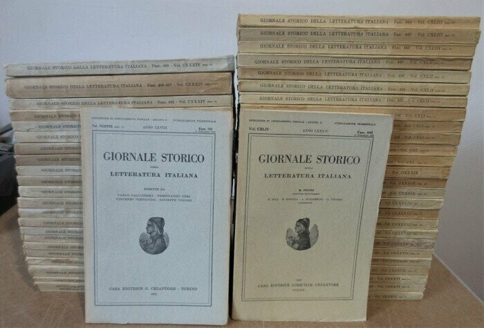 FUBINI, M. &c.. Giornale Storico della Letteratura Italiana : 51 Vol. du 3e trimestre 1951 au 1er trimestre 1967  [incl. 9 années complètes : 1952 à 1957 ; 1960 ; 1961 ; 1965 ]