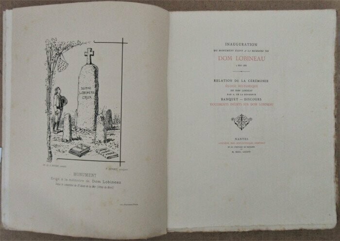 LOBINEAU, Guy-Alexis & Arthur de LA BORDERIE &c.. Inauguration du monument élevé à la mémoire de Dom Lobineau - mai 1886