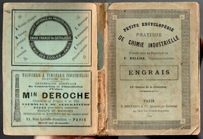 BILLON, F (ed.). Petite Encyclopédie Pratique de Chimie Industrielle : N°16 : Engrais