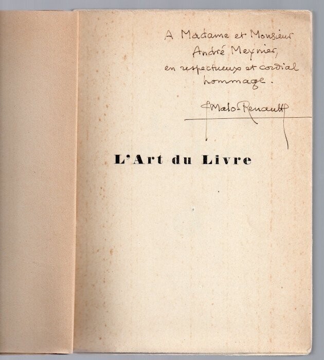 MALO-RENAULT, Jean. L'Art du Livre