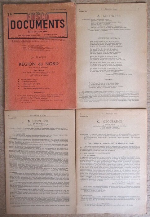GUILLE, Jean. La France : Région du Nord [ EDSCO Documents n°3 ]
