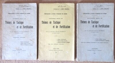 RUMILLY. Préparation à l'Ecole Supérieure de Guerre : Thèmes de Tactique et de Fortification : 2e ; 3e et 4e séries